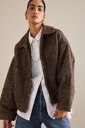 Blouson aviateur en velours côtelé à chevrons taille: Uk 8 - By Anthropologie - Modalova