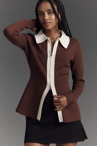 Haut à col manches longues en maille Isobel en Brown taille: Uk 6 chez Anthropologie - ALIGNE - Modalova