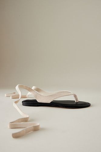 Suede Tie-Up Toe-Strap Sandals en White, taille: 36 chez Anthropologie - Silent D - Modalova