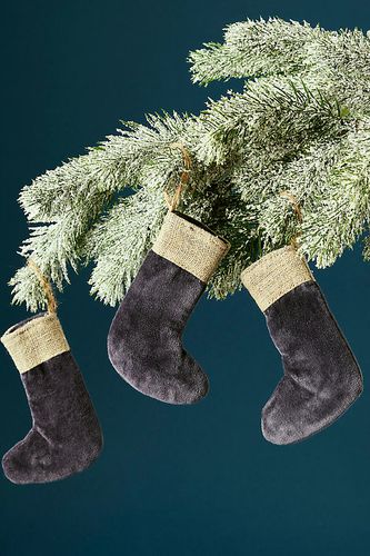 Ornement de bas de Noël en velours mini Karru , lot de 3 chez Anthropologie - nkuku - Modalova