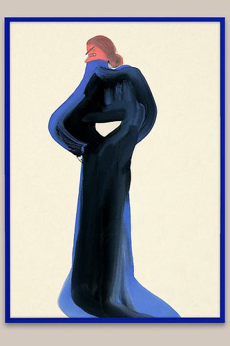 Illustration encadrée 30x40 The Back of a Dress par Amelie Hegardt par en Black chez Anthropologie - Paper Collective - Modalova