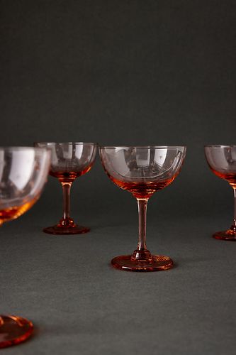 Coupes à champagne en cristal teinté , lot de 4 - The Vintage List - Modalova