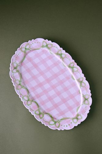 Plateau Frilly Peint à la Main en Pink chez Anthropologie - Damson Madder - Modalova