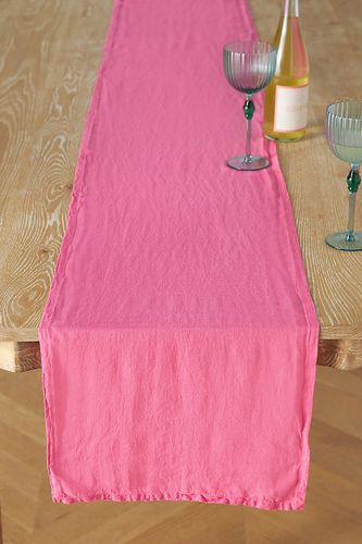Chemin de table en lin Edison en Pink taille: Table rnnr chez - Anthropologie - Modalova