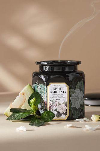 Bougie dans un bocal en céramique Night Gardenia Apothecary 18 par en Black taille: M - Apothecary 18 par Anthropologie - Modalova