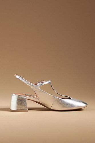 Chaussures en cuir à petits talons blocs Mignon en Silver taille: 36 chez Anthropologie - Bibi Lou - Modalova