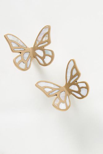 Delia Mother-of-Pearl Butterfly Door Knobs, Set of 2 en White chez - Anthropologie - Modalova
