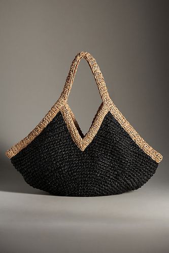 Tipped Angular Straw Tote Bag par en - By Anthropologie - Modalova