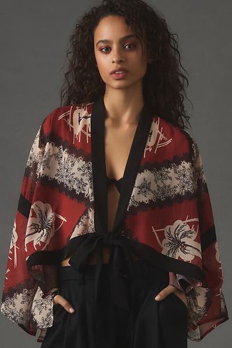 Kimono court imprimé en soie - Par Anthropologie - Modalova
