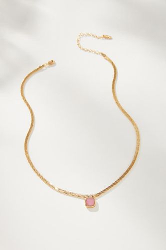 Gold-Plated Herringbone Stone Necklace par en - By Anthropologie - Modalova