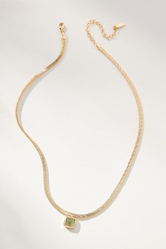Gold-Plated Herringbone Stone Necklace par en - By Anthropologie - Modalova