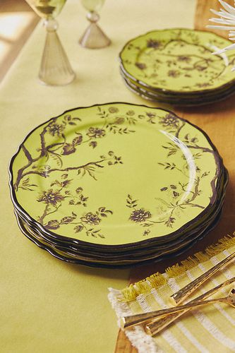 Assiettes de dîner Anya, Ensemble de 4 en Green taille: S/4 chez - Anthropologie - Modalova