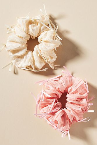 Bow-Trimmed Hair Scrunchies, Set of 2 par en - By Anthropologie - Modalova