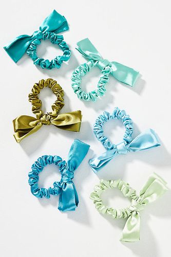 Satin Bow Hair Ties, Set of 6 en Green chez - Anthropologie - Modalova