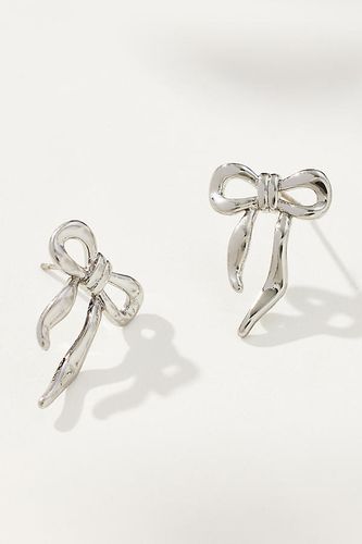 Gold-Plated Thick Bow Stud Earrings par en Silver - By Anthropologie - Modalova