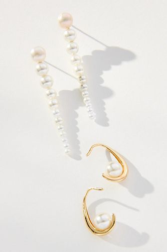 Boucles d'oreilles goutte nacrée, ensemble de deux par en White - By Anthropologie - Modalova