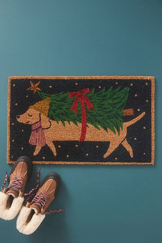 Paillasson Imprimé Chien Winnie en Coco en Blue taille: 18" x30" chez - Anthropologie - Modalova