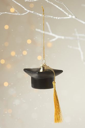 Ornement en verre de chapeau de graduation en chez - Anthropologie - Modalova