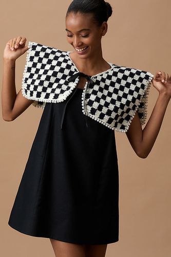 Pearl-Trim Checked Knit Collar - By Anthropologie - Modalova