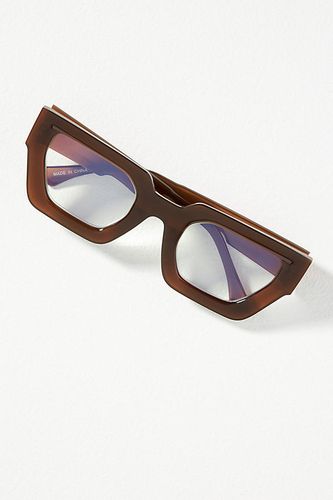 Lunettes de lecture angulaires Juliet Cat-Eye en Brown taille: 0.0x chez Anthropologie - I-SEA - Modalova