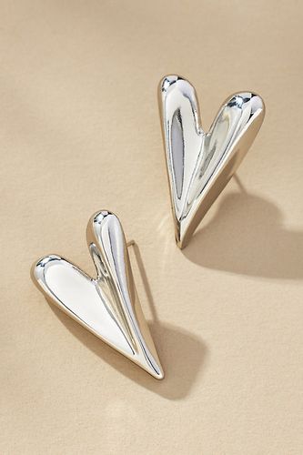 Boucles d'oreilles caur plat par en Silver - By Anthropologie - Modalova