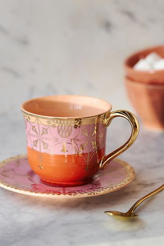 Tasse et soucoupe espresso en grès Honora en chez - Anthropologie - Modalova