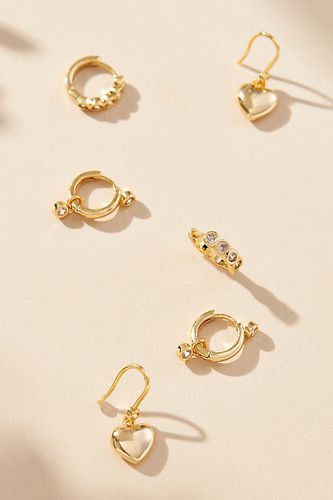 Boucles d'oreilles Huggie caur, ensemble de 3 par en Gold - By Anthropologie - Modalova