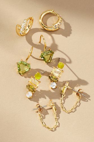 Boucles d'oreilles Huggie pierre de naissance, lot de 4 par en Green - By Anthropologie - Modalova