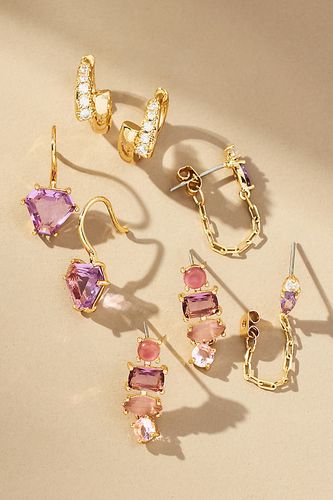 Boucles d'oreilles Huggie pierre de naissance, lot de 4 par en Purple - By Anthropologie - Modalova