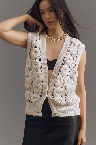 Gilet en maille à rosettes en chez Anthropologie - Maeve - Modalova