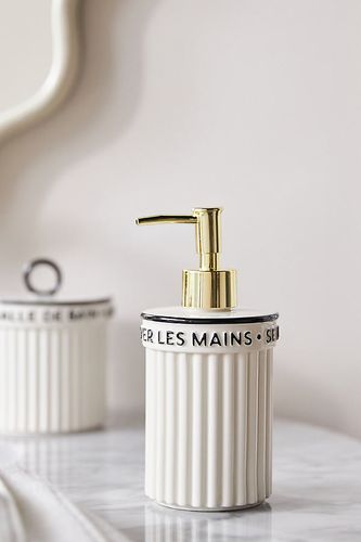 Claudette Glazed Ceramic Soap Pump en White chez - Anthropologie - Modalova