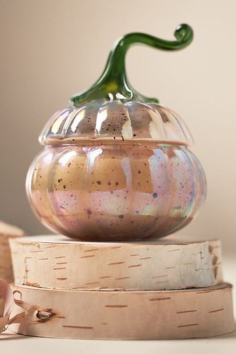 Bougie Mini Citrouille en Verre Bouleau Blanc et Citrouille Woody en Purple taille: XS chez - Anthropologie - Modalova