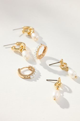 Boucles d'oreilles créoles en perle, lot de 3 par en - By Anthropologie - Modalova