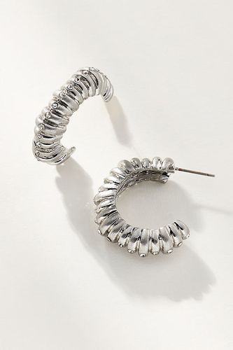 Boucles d'oreilles à anneaux en métal côtelé par en Silver - By Anthropologie - Modalova