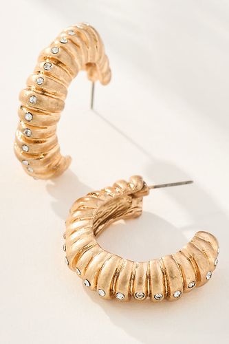 Boucles d'oreilles à anneaux en métal côtelé par en Gold - By Anthropologie - Modalova