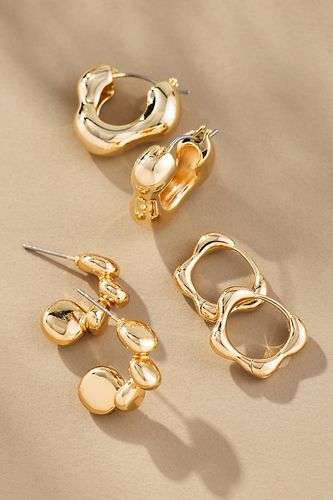 Boucles d'oreilles créoles ondulées, lot de 3 par en Gold - By Anthropologie - Modalova