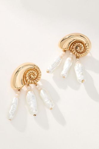 Boucles d'oreilles perle coquille métallique par en - By Anthropologie - Modalova