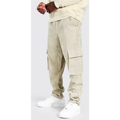 Pantalon cargo droit en velours côtelé - Boohooman - Modalova