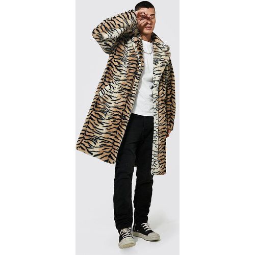 Manteau long en fausse fourrure à motif tigre - Boohooman - Modalova