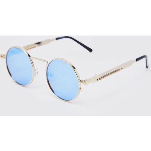 Lunettes de soleil rondes recyclées effet miroir - Boohooman - Modalova