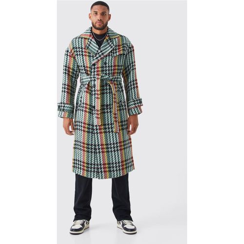 Tall - Manteau en laine à carreaux - Boohooman - Modalova