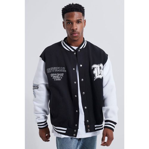 Bomber oversize universitaire à écussons - Boohooman - Modalova