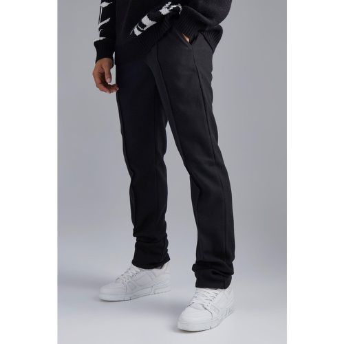 Pantalon droit effet laine - Boohooman - Modalova