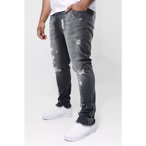 Grande taille - Jean skinny zippé - Boohooman - Modalova