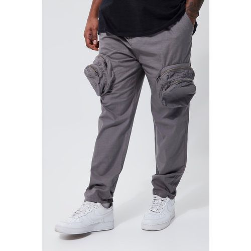 Grande taille - Pantalon cargo slim zippé - Boohooman - Modalova