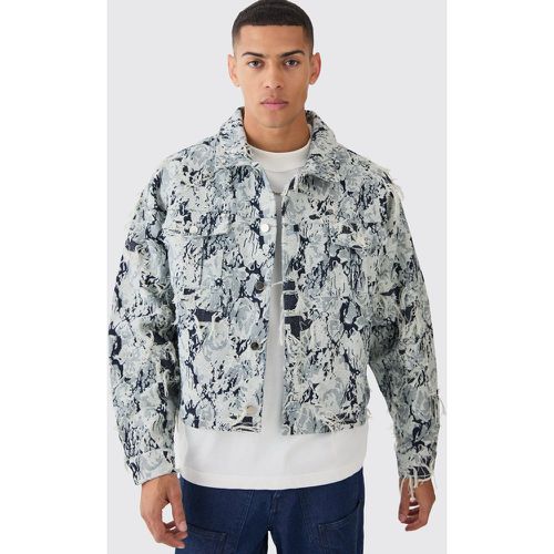 Lil Tjay Veste ample déchirée à motif tapisserie - Boohooman - Modalova