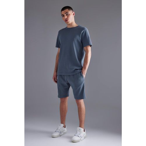 Ensemble gaufré avec t-shirt et short - Boohooman - Modalova