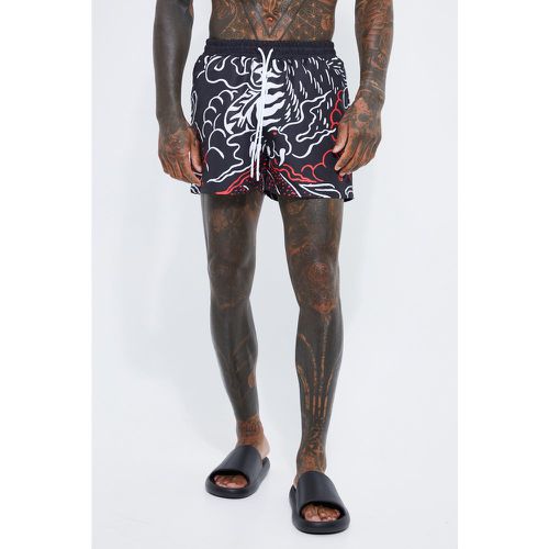 Short de bain court imprimé tigre - Boohooman - Modalova