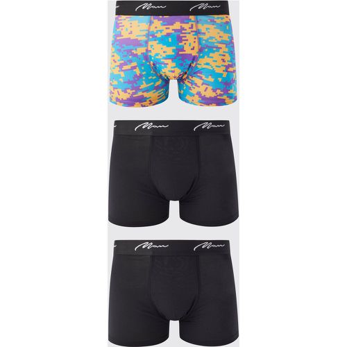 Lot de 3 boxers imprimés camouflage abstrait - Boohooman - Modalova