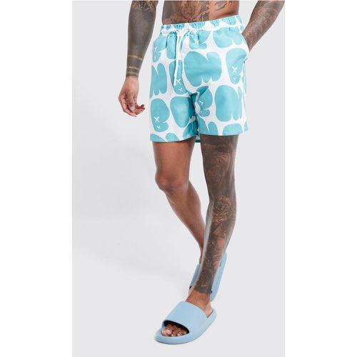 Short de bain mi-long imprimé - Boohooman - Modalova